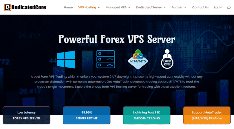 dedicatedcore vps for forex traders